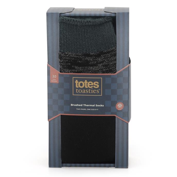 totes toasties® Mens 3.0 TOG Brushed Inside Thermal Lined Socks (Twin Pack) Black Twist Extra Image 6
